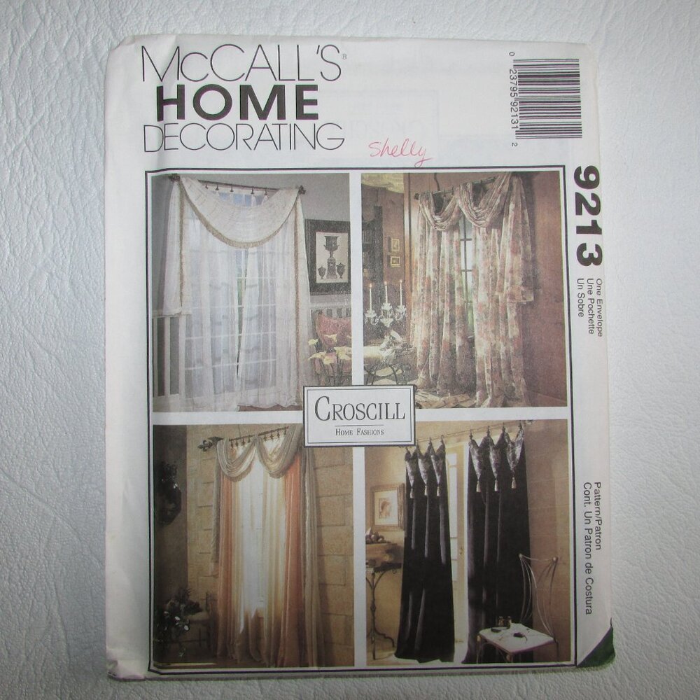 McCalls Croscill Window Treatments Sewing Pattern - 9213 - NEW